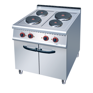 Cuisinière électrique commerciale à 4 plaques chauffantes 8KW avec armoire en acier inoxydable, station de cuisson professionnelle pour restaurant - Product Image 2