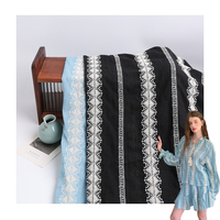 Robe d'été pour filles en tissu brodé tissé respirant 80 % polyester 20 % coton, style bohème, grande échelle, épaisse