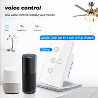 Lampe de plafond Wifi Tuya, murale, US 110V, commande marche/arrêt, vitesse, variateur tactile intelligent, interrupteur de ventilateur pour Alexa Google Home