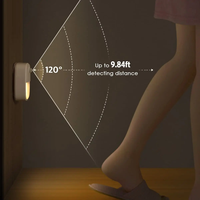Lampe murale LED moderne à détecteur de mouvement PIR en ABS, sans fil, alimentée par batterie, pour chambre, salle de bain, armoire, placard, veilleuses