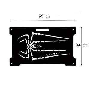 FervorFOX Outdoor Table 59x34cm Rectangular Folding Metal Top With <b>Wire</b> Mesh <b>Shelf</b> For Camping Storage Rack - Product Image 3
