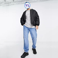 Volledig Katoen 220gsm Grijs Blanco Beuglijn T-Shirt Herfst Winter Basic T-Shirt Met Zijkanten Splits Voor Mannen Guangzhou Op Maat T-Shirt