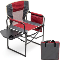 Chaise de camping pour directeurs, robuste, chaise pliante portable surdimensionnée avec table latérale, chaises de camping pliantes pour concerts en plein air
