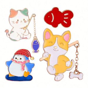 En gros, badges et épingles de revers en métal personnalisés, émail souple et émail dur, motifs chat, éléphant, amour, dessin animé, finition or rose - Product Image 3