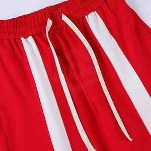 Custom Trousers High Quality Heavyweight Cotton Fleece Retro Side Stripe Streetwear <b>Mens</b> Straight Leg Sweatpants - Product Image 3