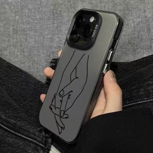 Cover per Cellulare con Stampa Coppia <span class=keywords><strong>Mano</strong></span> nella <span class=keywords><strong>Mano</strong></span>, Placcatura Argento, in TPU PC per iPhone 11 12 13 14 15 16 17 18 Pro Max - Product Image 4