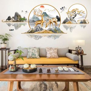 Decorazioni per la casa in stile cinese Pvc autoadesivo in vinile impermeabile PVC soggiorno <span class=keywords><strong>adesivi</strong></span> da parete - Product Image 1