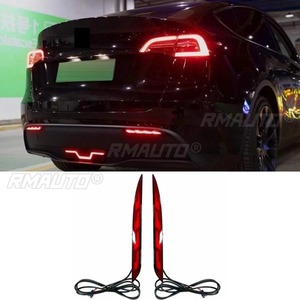 Car Rear Bumper <b>LED</b> Spoiler Lip <b>Diffuser</b> Splitter Glossy Black Modification Part For Tesla Model Y 2021+ Car Accessories - Product Image 2