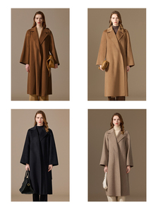 <span class=keywords><strong>Manteau</strong></span> en cachemire 100% haut de gamme personnalisé avec <span class=keywords><strong>ceinture</strong></span> pour femmes <span class=keywords><strong>manteau</strong></span> <span class=keywords><strong>long</strong></span> et ample cousu à la main à col rabattable double face - Product Image 4