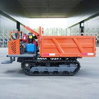 Meistverkaufter 1,2-Tonnen-Raupenkipper Mini-Diesel-Gummiketten-Transportkipper Multifunktionaler Raupenkipper für Obstplantagen