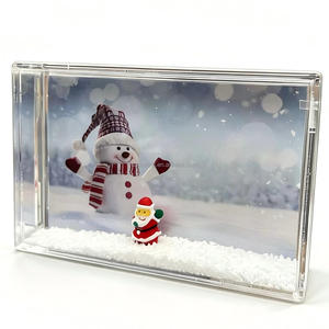 Cadre photo de Noël en acrylique rempli d'<span class=keywords><strong>huile</strong></span> liquide Aqua Blox avec des flocons de neige et des paillettes, décoration de Noël, cadeau - Product Image 2
