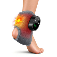 Attelle chauffante 3-en-1 pour cheville avec masseur vibrant, 4 modes, manchon à enfiler, doublure en peluche, rechargeable par USB, soulagement des douleurs articulaires