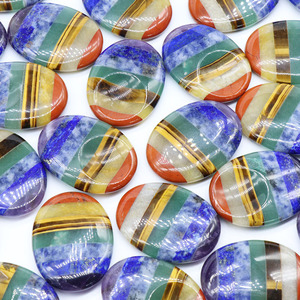 Cuentas de cuarzo ovaladas para hombre y mujer, piedra para la ansiedad, 7 Chakras, curación, meditación, elipse - Product Image 5