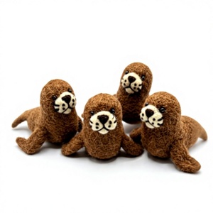 Artisan Handmade Traditional Needle <b>Felt</b> Baby Seal Figurine Ornament Eco-Friendly Wool Marine <b>Animal</b> Collectible Wall Hanging - Product Image 1