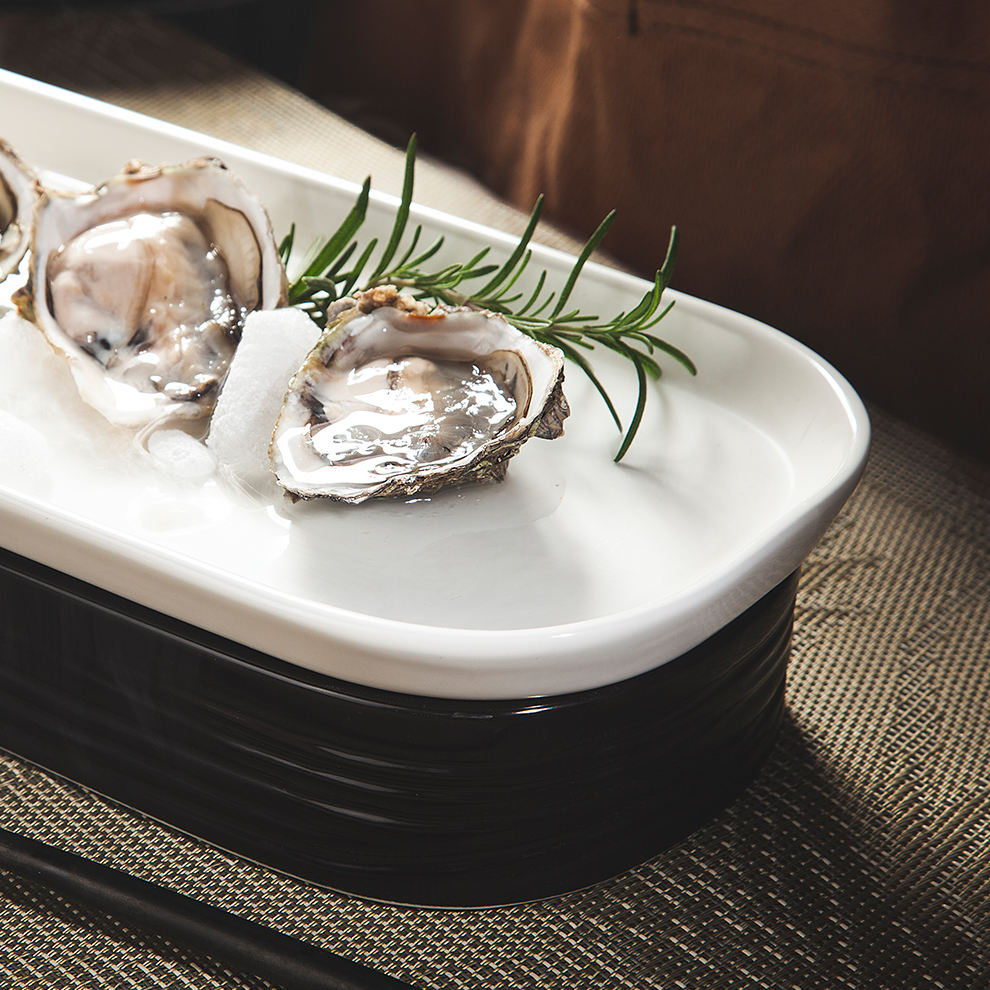 JiuJiuJu陶器ドライアイスプレートホットセールマット黒と白日本の