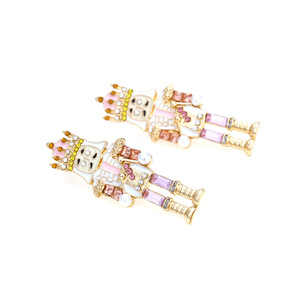 Pendientes de personaje de dibujos animados para mujer y niña, aretes llamativos con goteo de aceite, Diamante <span class=keywords><strong>Cascanueces</strong></span>, soldado, <span class=keywords><strong>2022</strong></span> - Product Image 5