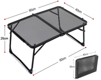 Table de camping pliable Hangrui moderne pour l'extérieur, légère, en fer, avec cadre en aluminium, durable, imperméable, en métal, pour hôtels