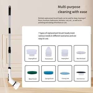 Bomves <span class=keywords><strong>Brosse</strong></span> de Nettoyage <span class=keywords><strong>Électrique</strong></span> <span class=keywords><strong>Sans</strong></span> <span class=keywords><strong>Fil</strong></span> à 8 Têtes pour Scrubber Rotatif, 90 Min d'Autonomie, 3 Réglages, 2 Vitesses, <span class=keywords><strong>Balai</strong></span> Intérieur Dur - Product Image 6