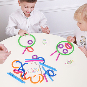 Anelli e Bastoncini <span class=keywords><strong>in</strong></span> <span class=keywords><strong>Legno</strong></span> Montessori, Gioco Educativo di Puzzle, Gioco Creativo di Costruzione per Bambini <span class=keywords><strong>in</strong></span> <span class=keywords><strong>Scatola</strong></span> di Latta - Product Image 4
