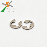 Silver Gray Stainless Steel E-Clip E-Type Retaining Ring with Three Prong Grip Radial Shaft Groove Installation Hardware