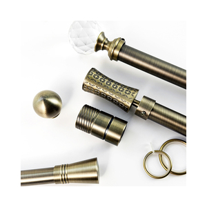 <span class=keywords><strong>Tringle</strong></span> à rideaux de luxe en alliage d'aluminium style Art Déco avec embout lanterne, durable et élégante, enroulée, pour usage domestique, vente en gros Europe, export Chine - Product Image 2