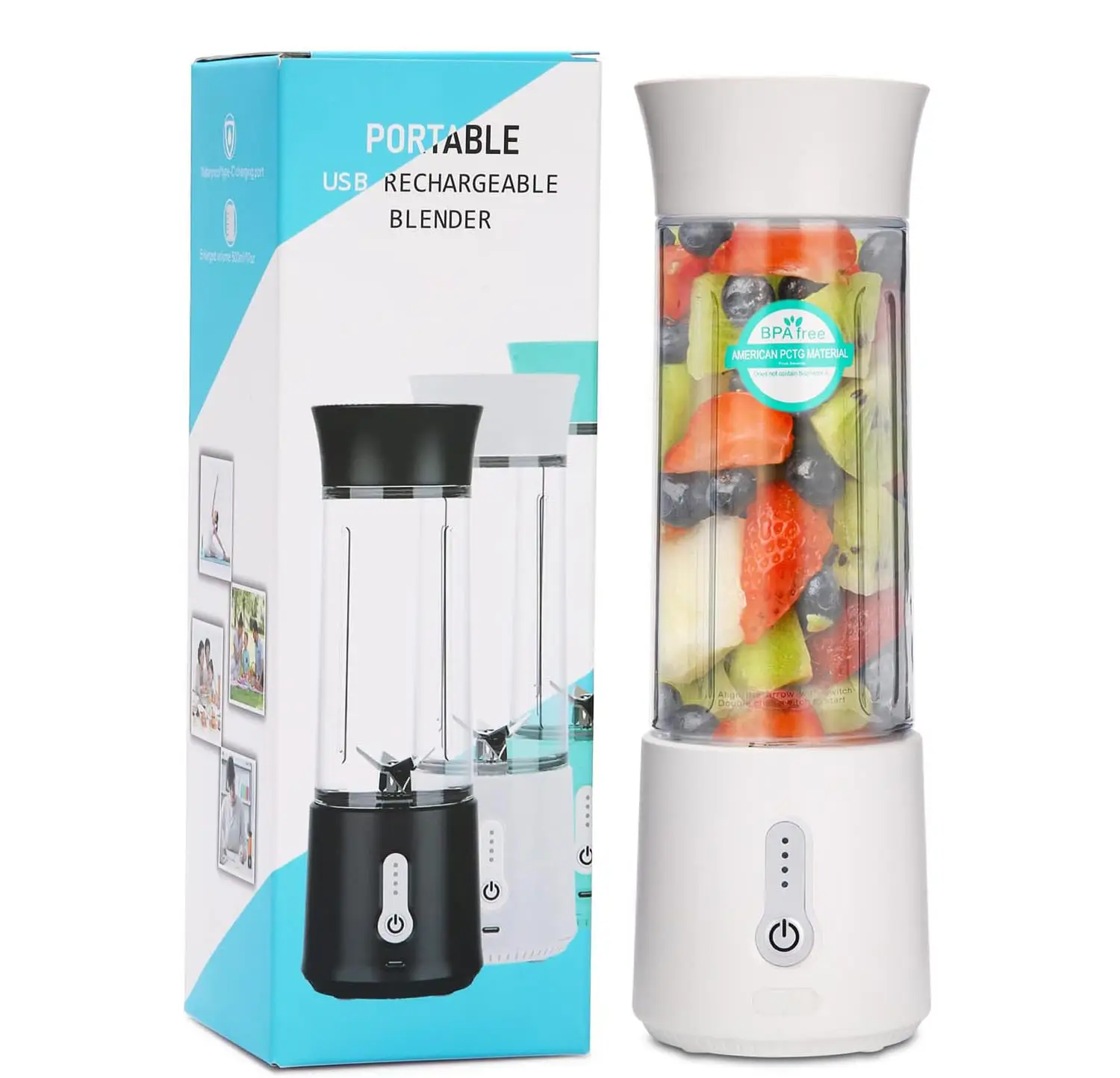 Mesin pencampur buah elektrik Usb isi ulang daya Travel Blender portabel Mini untuk Smoothies