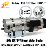 Chauffe-eau diesel OkyRie WH-12A 12KW 12V 24V pour camion, bus, camping-car, préchauffage moteur avec contrôleur SHS-07 SHS-08
