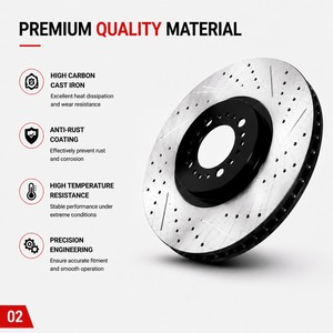 High Performance Drilled Slotted Brake Disc Rotor OEM Replacement <b>Auto</b> Brake Rotors for Passenger Cars SUVs and <b>Light</b> Trucks - Product Image 3