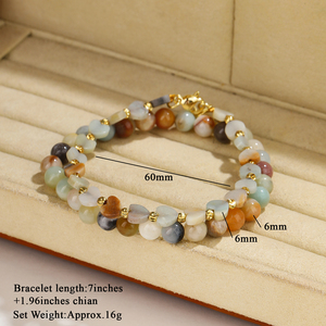 Ensemble de bracelets élastiques en pierre naturelle, tendance, élégant, bijoux pour femmes et enfants, à porter tous les jours, cadeau - Product Image 3
