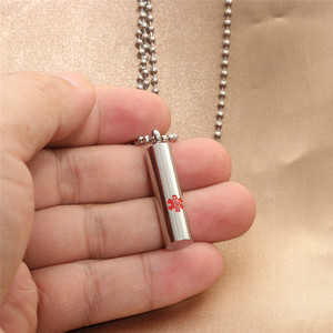 yunnique Stainless Steel Medical Pendant <b>Necklace</b> Men's Geometric <b>Long</b> Chain 280658 - Product Image 3