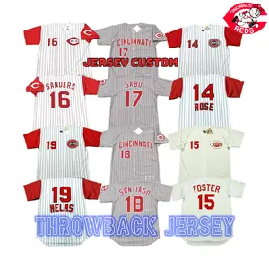 Heren Cincinnati 14 Rose 15 Chico Ruiz 16 Ron Oester 17 Chris Sabo 19 Joey Vott O Throwback Honkbal Jersey Gestikt S-5xl