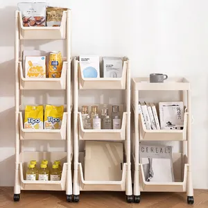 Küchen ecke Lagerung Platz sparen Kunststoff halter Racks Multi Layer 3 4 Ebenen Kunststoff Lager behälter Regal mit Rädern