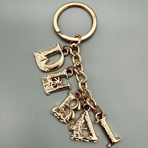 Porte-clés personnalisé en métal avec plusieurs breloques sur le thème du tourisme <span class=keywords><strong>Finlande</strong></span> Dubaï, souvenirs touristiques des villes de Lapland et Venise - Product Image 6