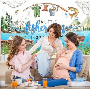 Décor de fête de naissance sur le thème de la pêche : Bannière « Un <span class=keywords><strong>petit</strong></span> pêcheur est en route » pour garçons - Product Image 4