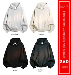 Fabricants de vêtements personnalisés automne et printemps 360g sweat à capuche à manches longues simple avec blocage de couleur pour hommes et femmes - Product Image 2