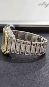 Atractivo Reloj de Acero Inoxidable con Movimiento Mecánico Automático, con Piedras de Moissanita, Esfera Analógica, Diseño de Lujo Unisex - Product Image 3