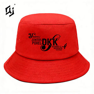 قبعة دلو كاجوال مخصصة من QJ OEM بطباعة شعار مغطى وتطريز صياد السمك، صيفية قابلة للتنفس بحافة عريضة 100% قطن للجنسين - Product Image 1