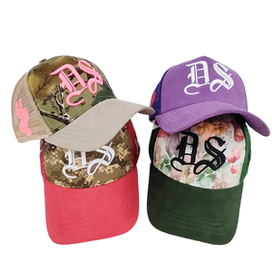 Bán Sỉ Mũ Lưỡi Trai Da Lộn Họa Tiết Hoa Hawaii Rằn Ri Mũ Lưới Nam <span class=keywords><strong>5</strong></span> Tấm Thêu Theo Yêu Cầu Mũ SuedeTrucker - Product Image 1