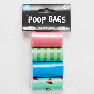 Sacs à déjections canines biodégradables et compostables, écologiques, 4 rouleaux, 80 sacs, sacs à ordures pour animaux de compagnie, sacs à déjections pour animaux - Product Image 1