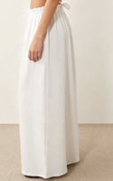 Jupe longue fluide blanche en tissu doux pour femme avec volants, taille élastique à cordon de serrage, coupe ample, idéale pour l'été, les vacances et le quotidien