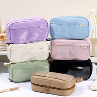 Trousse à crayons mignonne style Ins, pochette de papeterie multi-usages pour filles, cartes et badges de collection, grande capacité