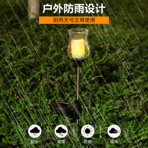 Luces Solares de Jardín, Vela LED con Base de Vidrio, Resistentes al Agua, Decoración para Patio Exterior - Product Image 5