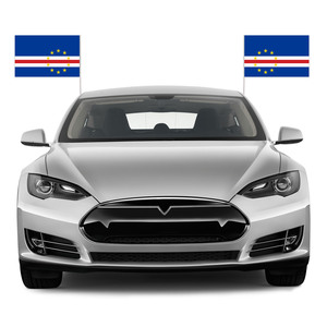 Drapeau de <span class=keywords><strong>voiture</strong></span> promotionnel de taille personnalisée du Cap-Vert 12x18 Drapeau de fenêtre de <span class=keywords><strong>voiture</strong></span> en polyester personnalisé avec tige en plastique - Product Image 3