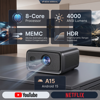 Projecteur LCD Cubelite Ultra Android 15 avec écran MAX 350'', 4000 ANSI lumens, 8*Cortex, vidéo 4K, projecteur vidéo pour cinéma maison, projecteur 4K