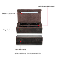 Étui à lunettes de luxe personnalisable en cuir véritable, emballage pour lunettes de soleil, pochette portable pour lunettes, design avec logo