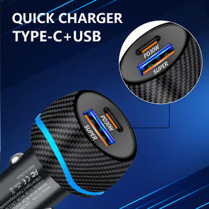 Cargador de Coche USB Tipo-C de Carga Súper Rápida PD de 75 W, Adaptador de Coche QC3.0 para Samsung Xiaomi - Product Image 3