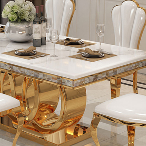 <span class=keywords><strong>Tavolo</strong></span> da Pranzo di Lusso <span class=keywords><strong>per</strong></span> 6, 8 o 10 Posti, <span class=keywords><strong>Tavolo</strong></span> Rettangolare in Marmo Prodotto in Cina <span class=keywords><strong>per</strong></span> Sale da Pranzo - Product Image 1