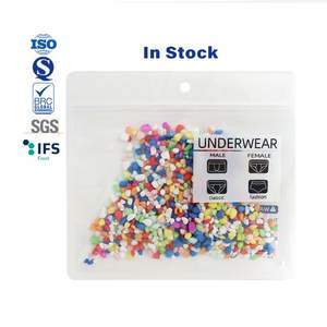 Sachet plat zip-lock réutilisable personnalisé recyclable gaufré avec fermeture éclair à 3 côtés pour emballage de sous-vêtements, chaussettes et chaussures - Product Image 1