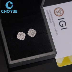 Hot Sale HPHT Lab Diamonds Stud <b>Earrings</b> Real 925 Silver Gold Plated Claw Setting Luxury Square Screw <b>Back</b> Stud <b>Earring</b> Jewelry - Product Image 6