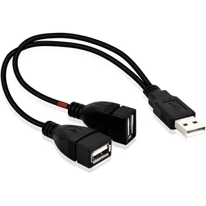 USB 2,0 A macho a 2 Dual USB hembra Jack Y Splitter Hub Cable adaptador de extensión